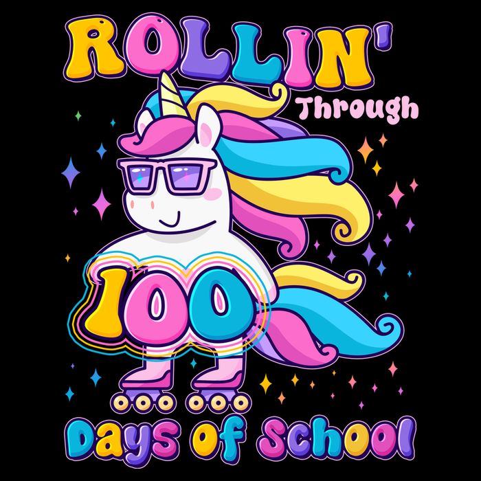 Rollin Through 100 Days Of School Roller Skating Unicorn Bucket Hat