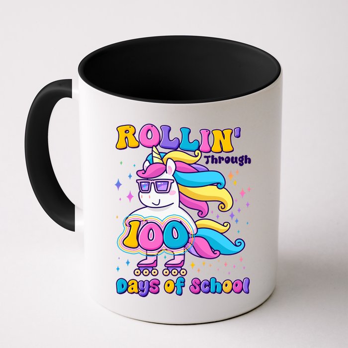 Rollin Through 100 Days Of School Roller Skating Unicorn Mug