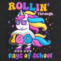 Rollin Through 100 Days Of School Roller Skating Unicorn Beanie