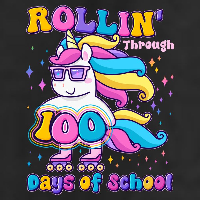 Rollin Through 100 Days Of School Roller Skating Unicorn Beanie