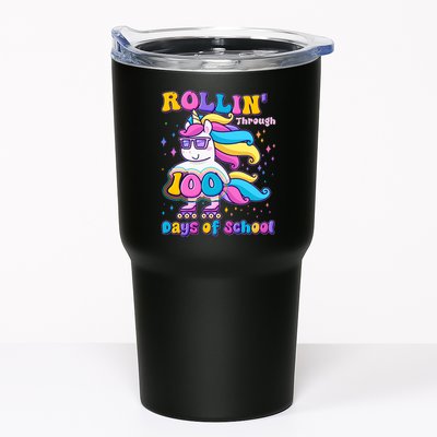 Rollin Through 100 Days Of School Roller Skating Unicorn Tumbler