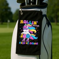 Rollin Through 100 Days Of School Roller Skating Unicorn Golf Towel
