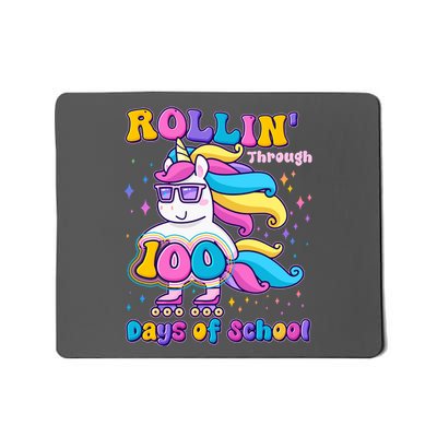 Rollin Through 100 Days Of School Roller Skating Unicorn Mousepad