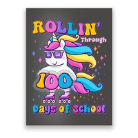 Rollin Through 100 Days Of School Roller Skating Unicorn Poster
