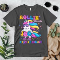 Rollin Through 100 Days Of School Roller Skating Unicorn Premium T-Shirt