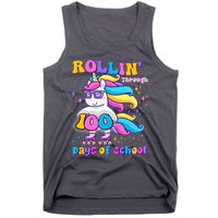 Rollin Through 100 Days Of School Roller Skating Unicorn Tank Top