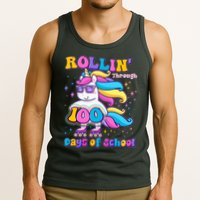 Rollin Through 100 Days Of School Roller Skating Unicorn Tank Top