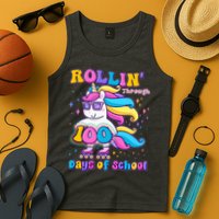 Rollin Through 100 Days Of School Roller Skating Unicorn Tank Top