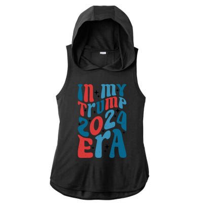 Retro Trump 2024 Era Graphic Ladies PosiCharge Tri-Blend Wicking Draft Hoodie Tank