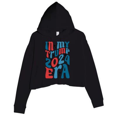 Retro Trump 2024 Era Graphic Crop Fleece Hoodie