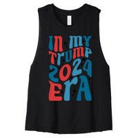 Retro Trump 2024 Era Graphic Women's Racerback Cropped Tank