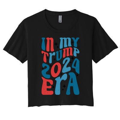 Retro Trump 2024 Era Graphic Women's Crop Top Tee