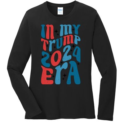 Retro Trump 2024 Era Graphic Ladies Long Sleeve Shirt