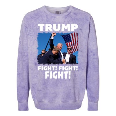 Retro Trump 2024 Fight Colorblast Crewneck Sweatshirt