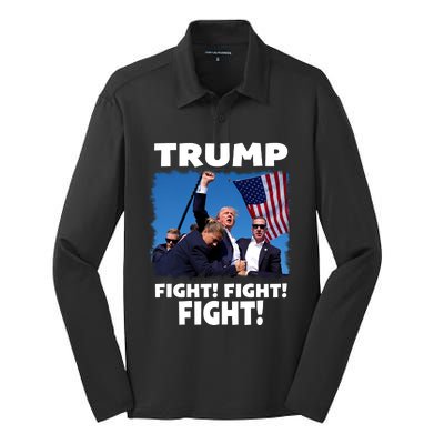 Retro Trump 2024 Fight Silk Touch Performance Long Sleeve Polo