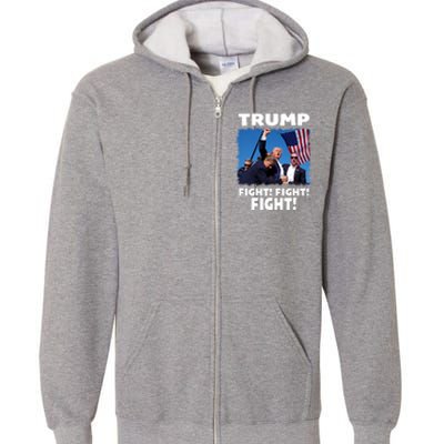 Retro Trump 2024 Fight Full Zip Hoodie