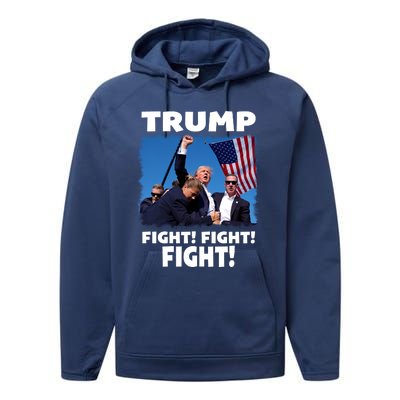 Retro Trump 2024 Fight Performance Fleece Hoodie