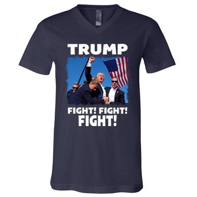 Retro Trump 2024 Fight V-Neck T-Shirt