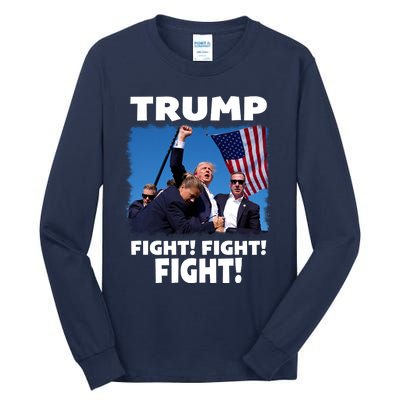 Retro Trump 2024 Fight Tall Long Sleeve T-Shirt