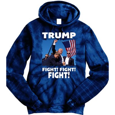 Retro Trump 2024 Fight Tie Dye Hoodie