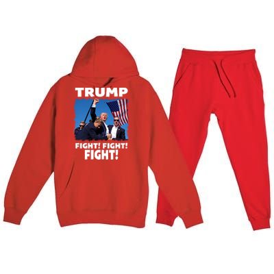 Retro Trump 2024 Fight Premium Hooded Sweatsuit Set