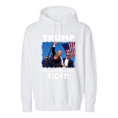 Retro Trump 2024 Fight Garment-Dyed Fleece Hoodie