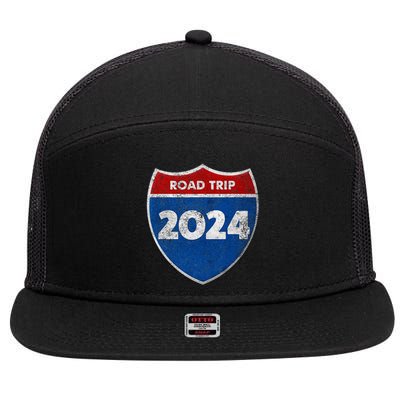 Road Trip 2024 Sign Matching Family Group 7 Panel Mesh Trucker Snapback Hat