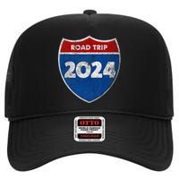 Road Trip 2024 Sign Matching Family Group High Crown Mesh Back Trucker Hat