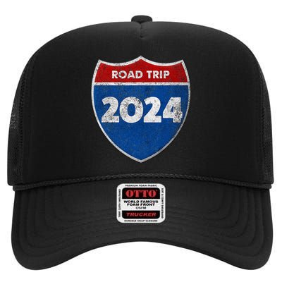 Road Trip 2024 Sign Matching Family Group High Crown Mesh Back Trucker Hat