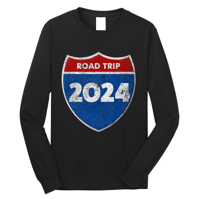 Road Trip 2024 Sign Matching Family Group Long Sleeve Shirt