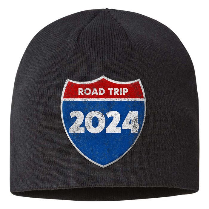 Road Trip 2024 Sign Matching Family Group Sustainable Beanie