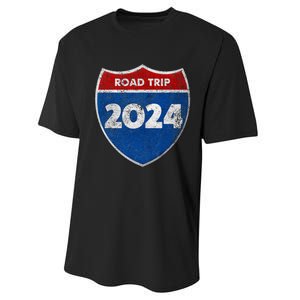 Road Trip 2024 Sign Matching Family Group Performance Sprint T-Shirt