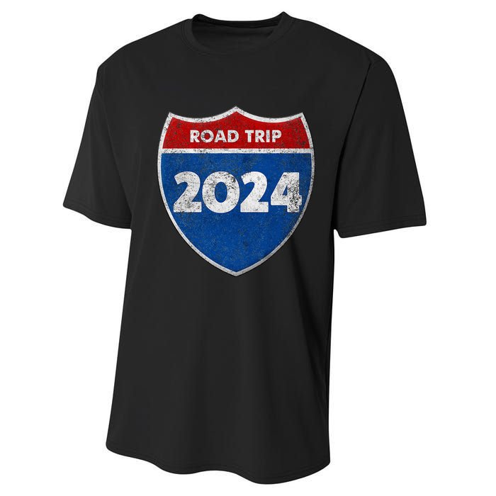 Road Trip 2024 Sign Matching Family Group Performance Sprint T-Shirt