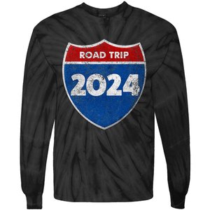 Road Trip 2024 Sign Matching Family Group Tie-Dye Long Sleeve Shirt