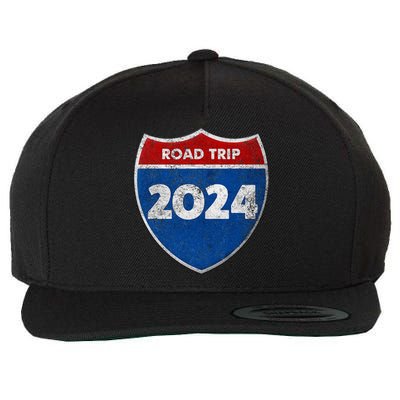 Road Trip 2024 Sign Matching Family Group Wool Snapback Cap