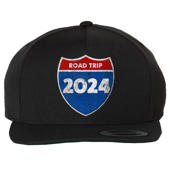 Road Trip 2024 Sign Matching Family Group Wool Snapback Cap