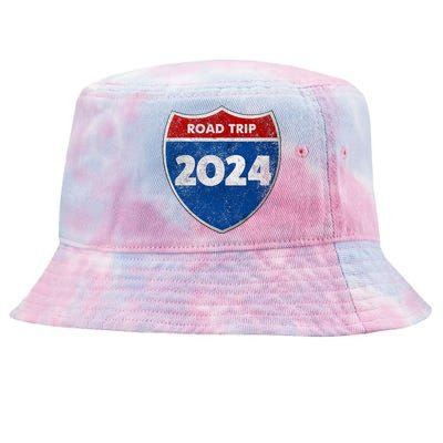 Road Trip 2024 Sign Matching Family Group Tie-Dyed Bucket Hat