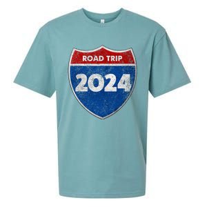 Road Trip 2024 Sign Matching Family Group Sueded Cloud Jersey T-Shirt