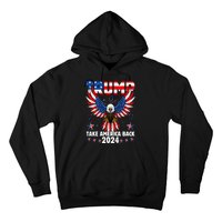 Retro Trump 2024 Take America Back American Flag Trump 2024 Hoodie