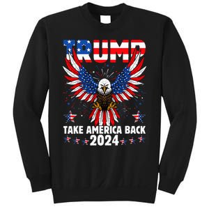 Retro Trump 2024 Take America Back American Flag Trump 2024 Sweatshirt