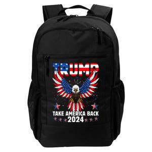 Retro Trump 2024 Take America Back American Flag Trump 2024 Daily Commute Backpack