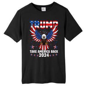 Retro Trump 2024 Take America Back American Flag Trump 2024 Tall Fusion ChromaSoft Performance T-Shirt