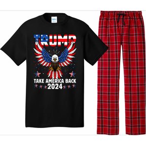 Retro Trump 2024 Take America Back American Flag Trump 2024 Pajama Set