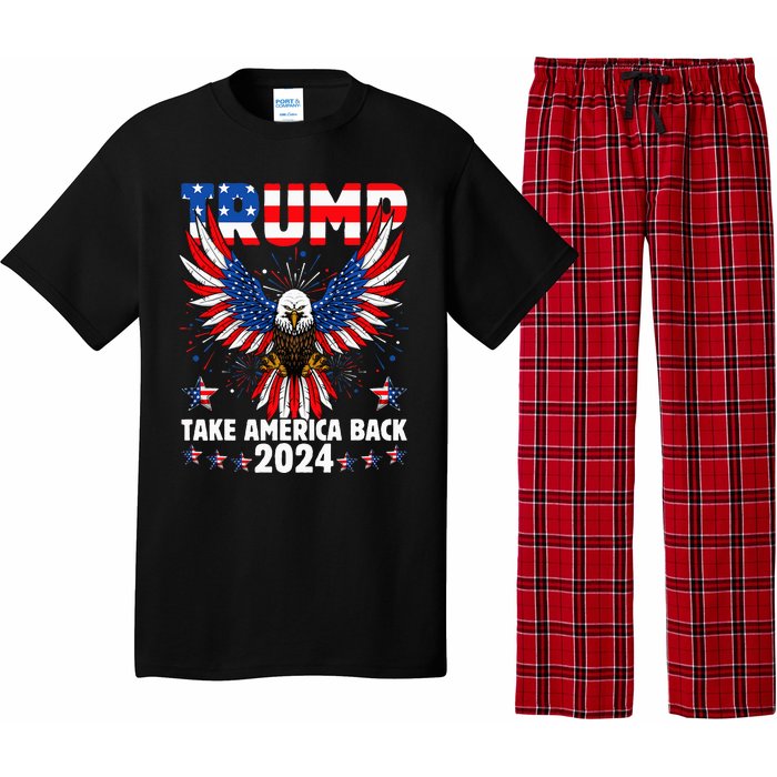 Retro Trump 2024 Take America Back American Flag Trump 2024 Pajama Set