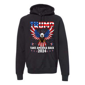 Retro Trump 2024 Take America Back American Flag Trump 2024 Premium Hoodie