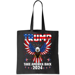 Retro Trump 2024 Take America Back American Flag Trump 2024 Tote Bag