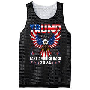 Retro Trump 2024 Take America Back American Flag Trump 2024 Mesh Reversible Basketball Jersey Tank