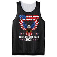 Retro Trump 2024 Take America Back American Flag Trump 2024 Mesh Reversible Basketball Jersey Tank