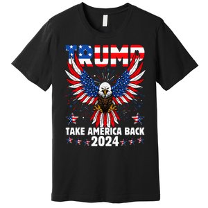 Retro Trump 2024 Take America Back American Flag Trump 2024 Premium T-Shirt