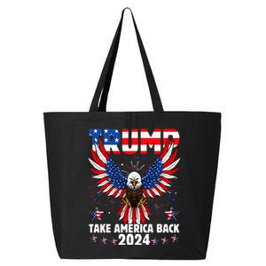 Retro Trump 2024 Take America Back American Flag Trump 2024 25L Jumbo Tote